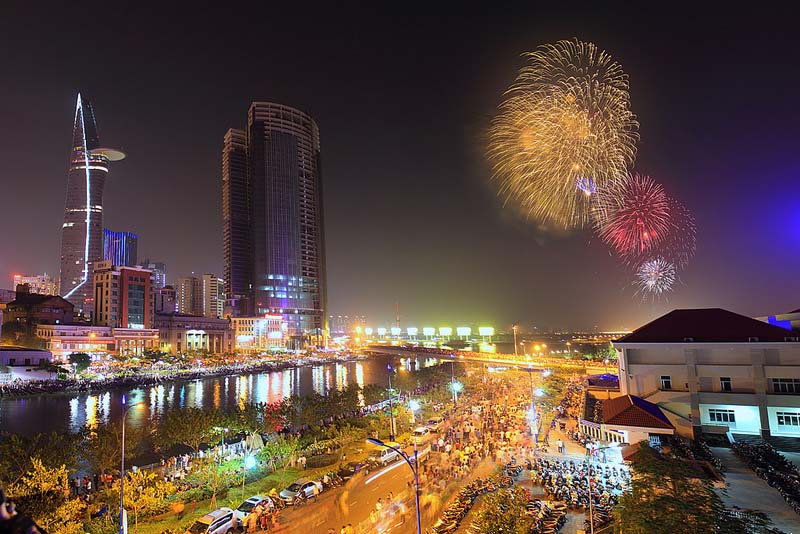 Hình ảnh đẹp về pháo hoa Sài Gòn đi nghỉ mát