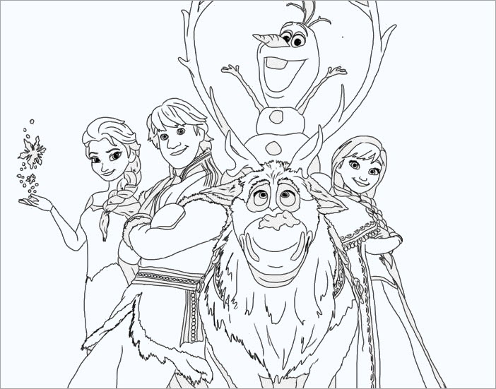 Trang tô màu Elsa và những người bạn