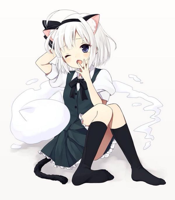 Hình ảnh anime girl cá tính tóc trắng