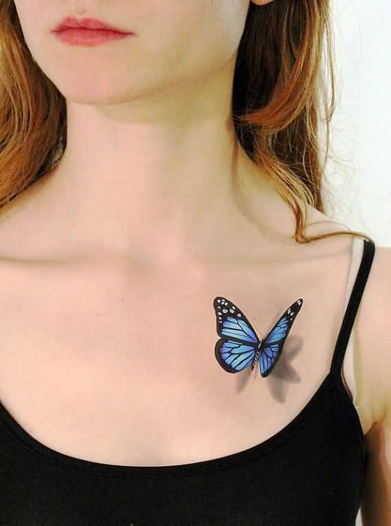 Hình xăm 3D con bướm cho nữ