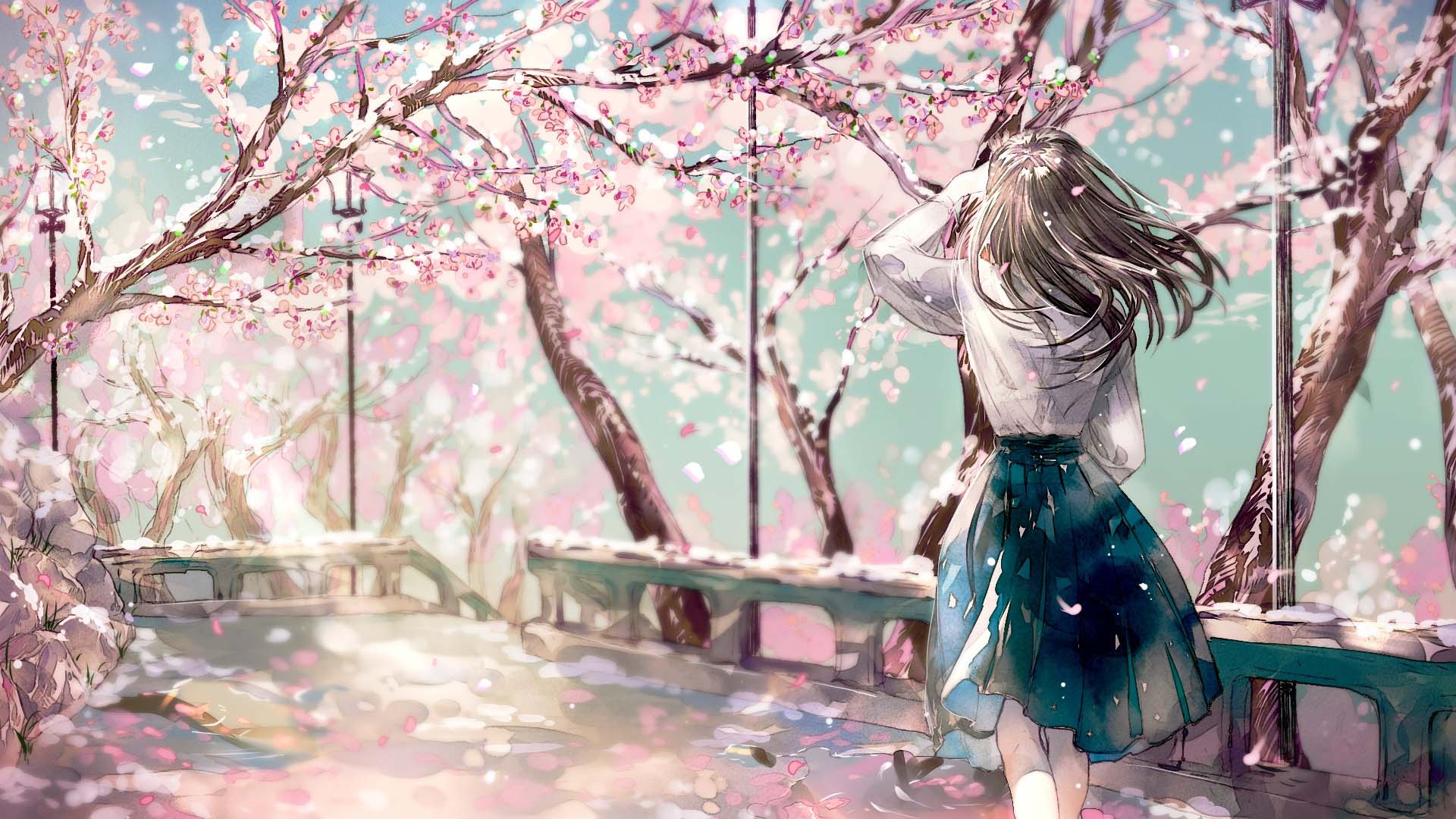 Cherry blossom anime wallpaper