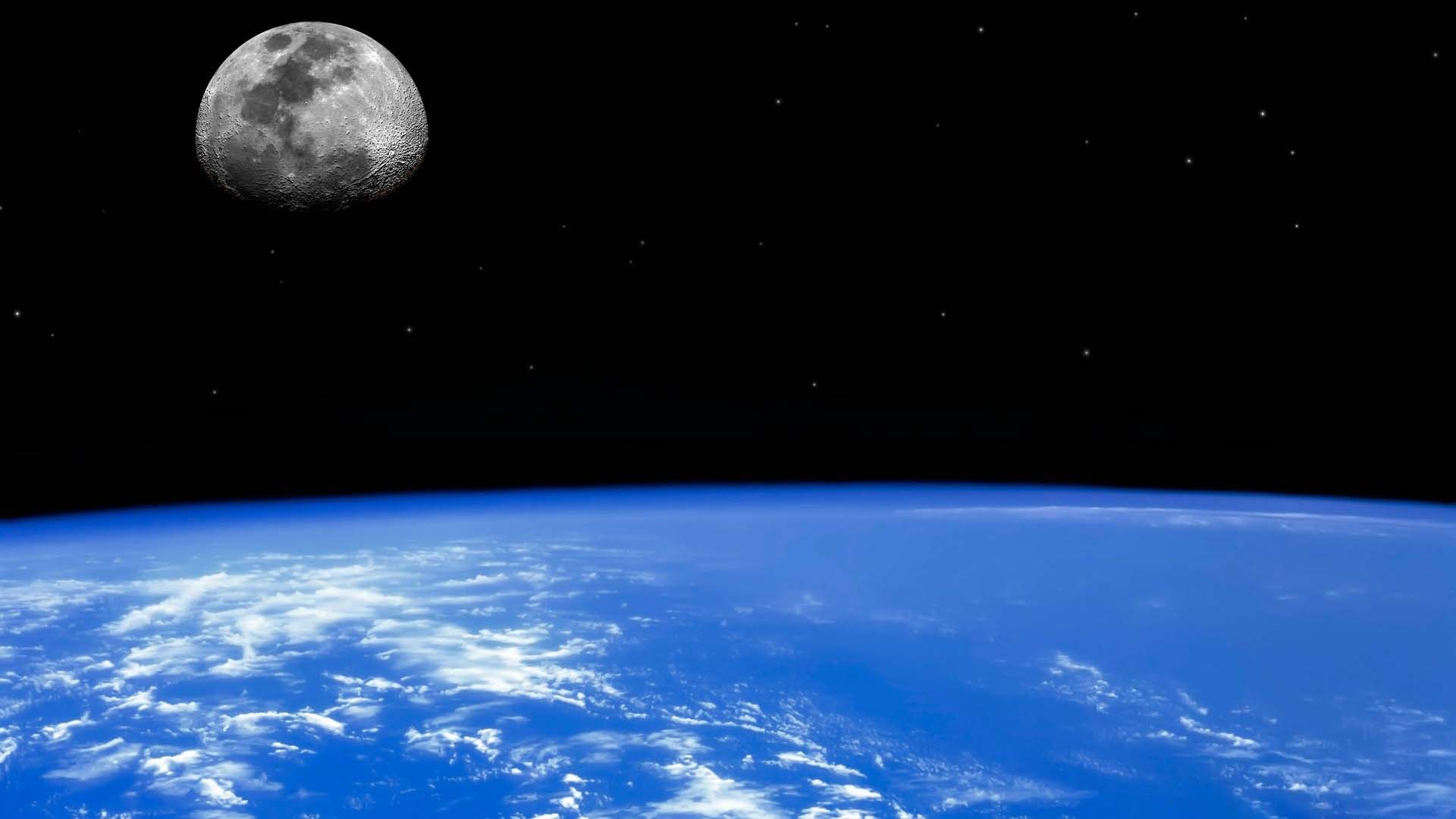 Earth and moon space wallpaper