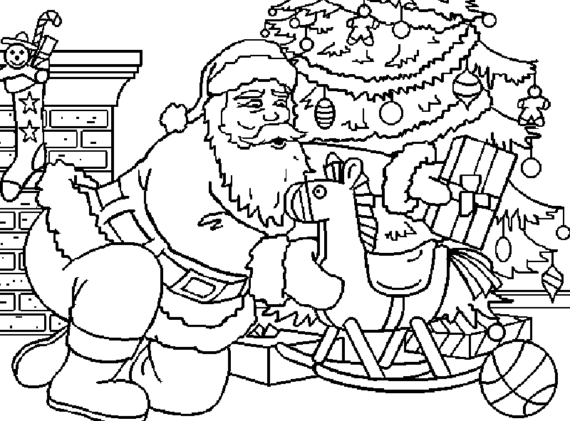 Hình ảnh tranh tô màu ông già Noel cho bé ngày Giáng sinh